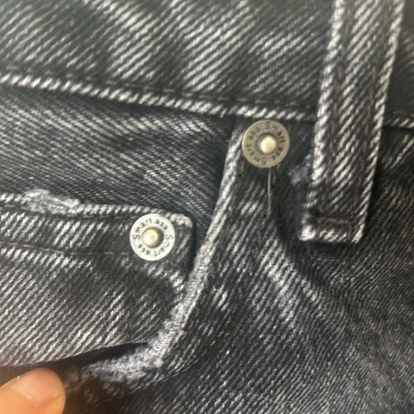 Reformation High Waist Cut Off Brooke Jean Shorts Size 28 Pacific black jorts - Picture 6 of 10